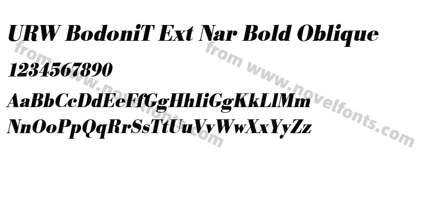 URW BodoniT Ext Nar Bold ObliquePreview