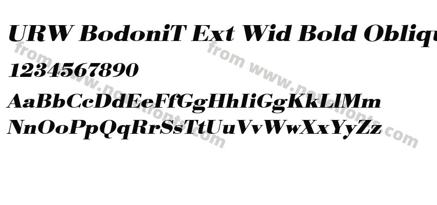 URW BodoniT Ext Wid Bold ObliquePreview