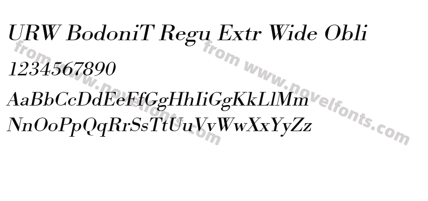 URW BodoniT Regu Extr Wide ObliPreview