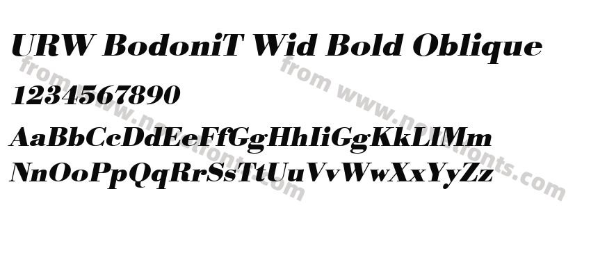 URW BodoniT Wid Bold ObliquePreview