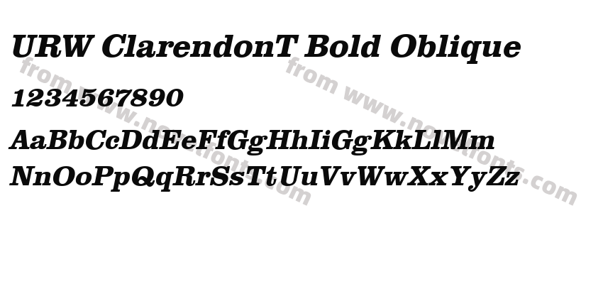 URW ClarendonT Bold ObliquePreview