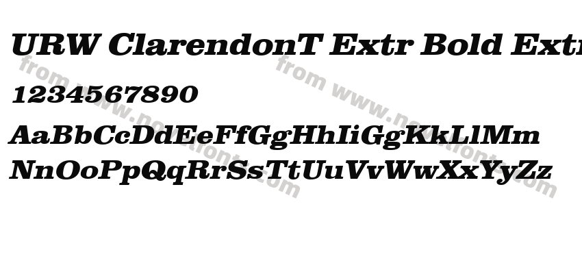 URW ClarendonT Extr Bold Extr Wide ObliPreview