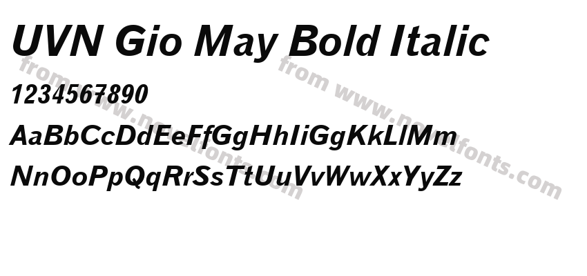 UVN Gio May Bold ItalicPreview