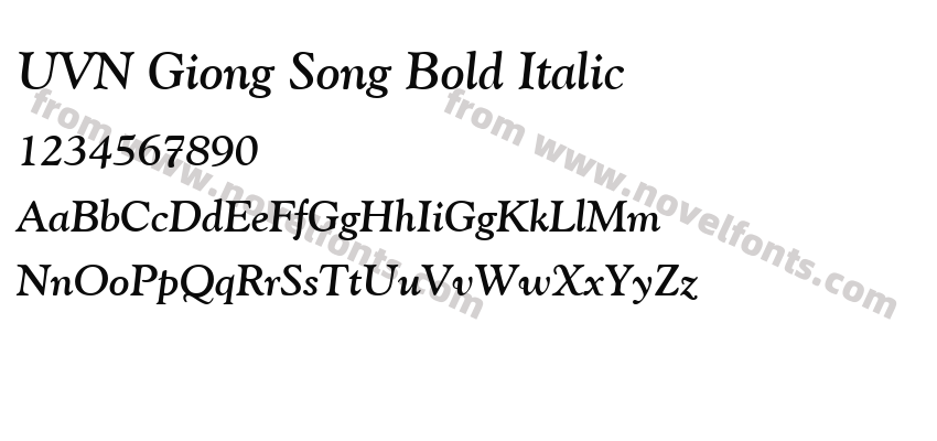 UVN Giong Song Bold ItalicPreview