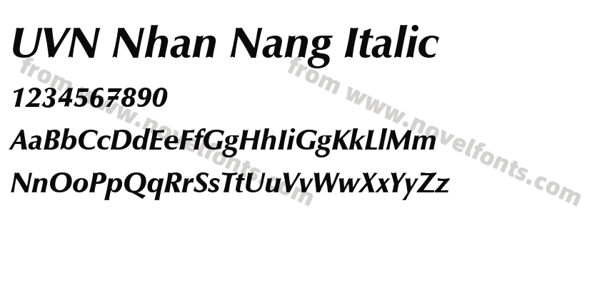 UVN Nhan Nang ItalicPreview