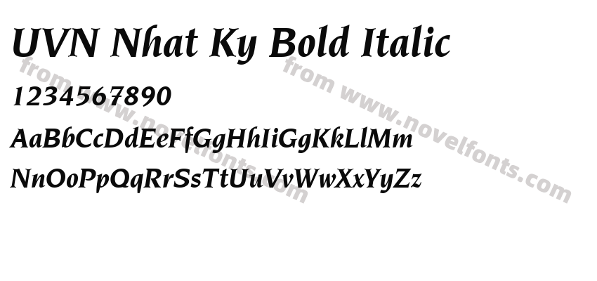 UVN Nhat Ky Bold ItalicPreview