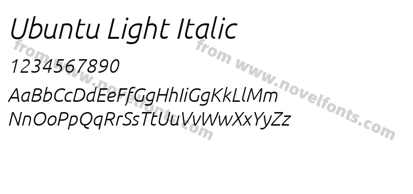 Ubuntu Light ItalicPreview