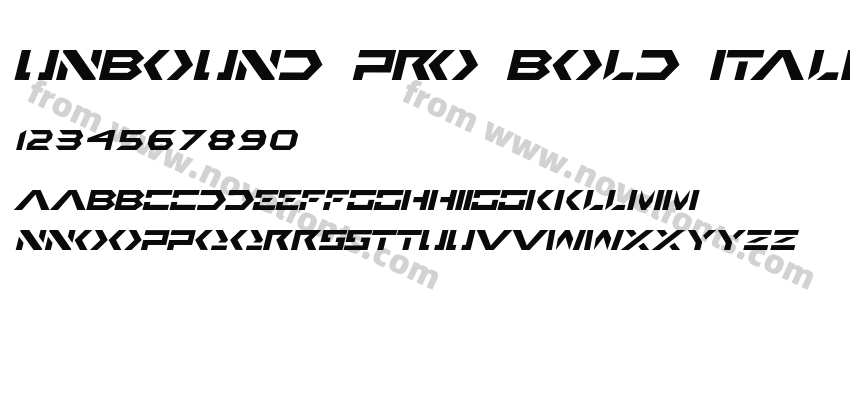 Unbound Pro Bold ItalicPreview