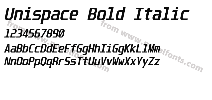 Unispace Bold ItalicPreview