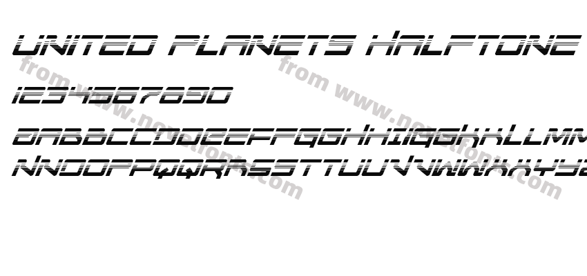 United Planets Halftone ItalicPreview