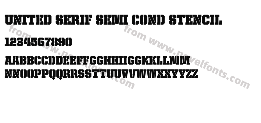 United Serif Semi Cond StencilPreview