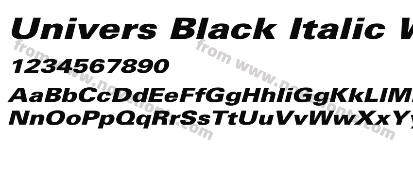 Univers Black Italic WdPreview