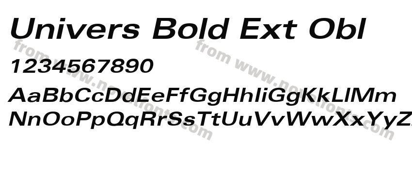 Univers Bold Ext OblPreview