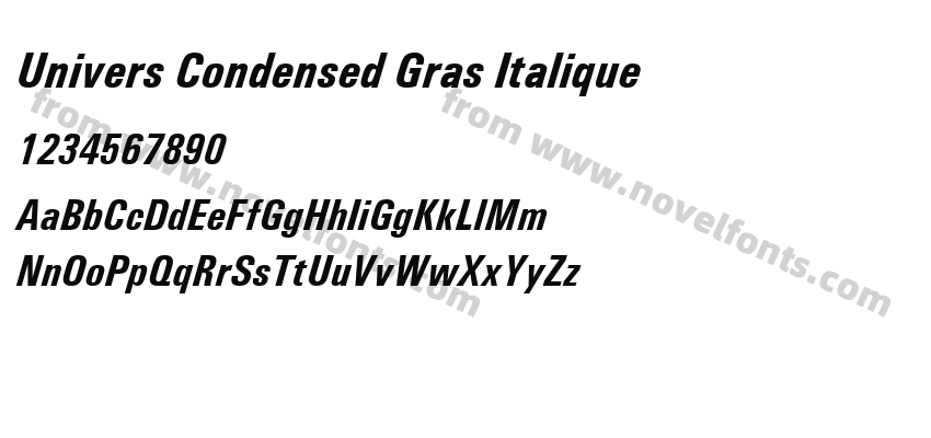 Univers Condensed Gras ItaliquePreview