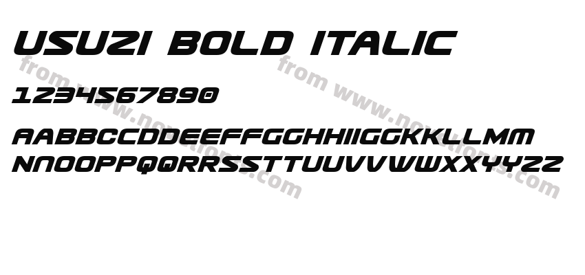 Usuzi Bold ItalicPreview