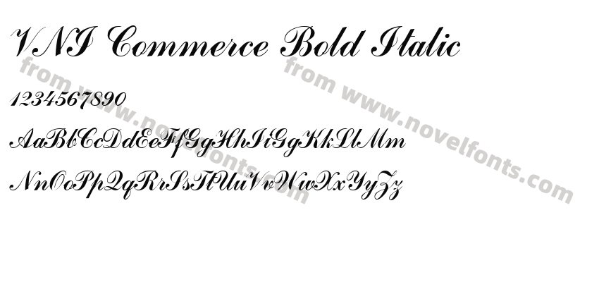 VNI Commerce Bold ItalicPreview