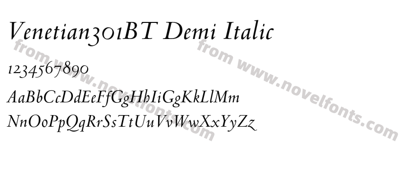 Venetian301BT Demi ItalicPreview