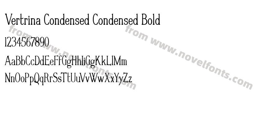 Vertrina Condensed Condensed BoldPreview