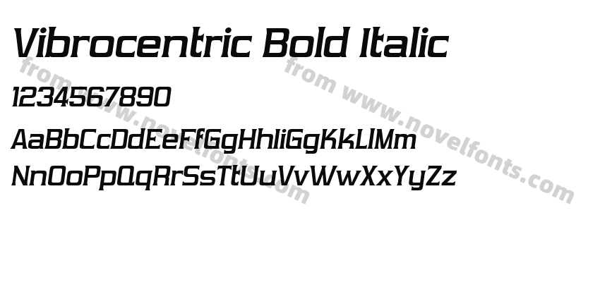 Vibrocentric Bold ItalicPreview