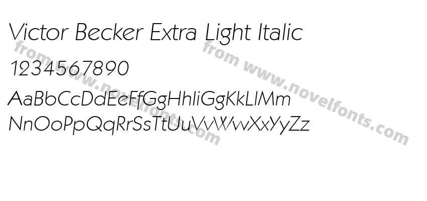 Victor Becker Extra Light ItalicPreview