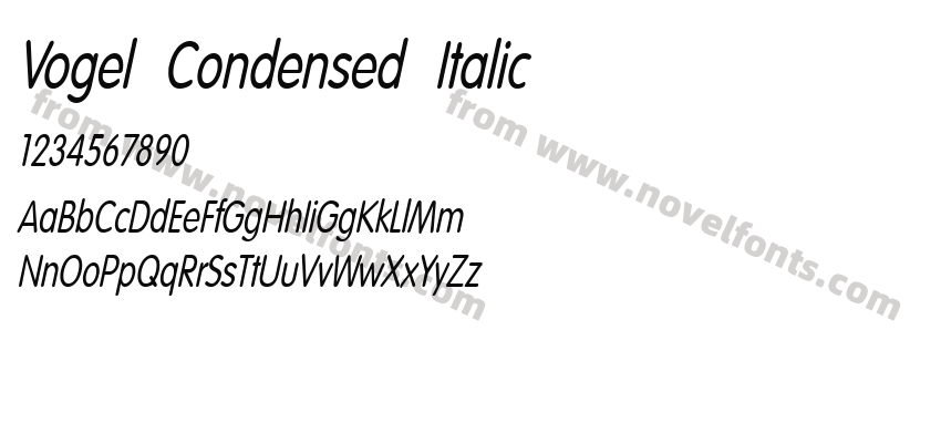 Vogel Condensed ItalicPreview