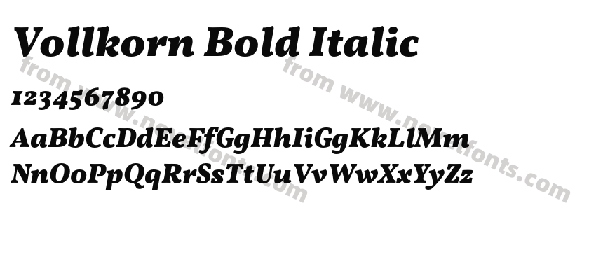 Vollkorn Bold ItalicPreview