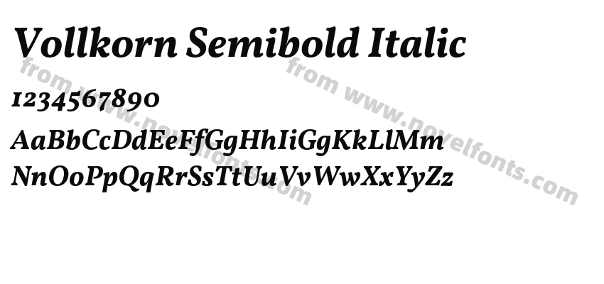 Vollkorn Semibold ItalicPreview