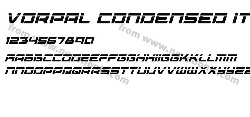 Vorpal Condensed ItalicPreview