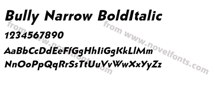 Bully Narrow BoldItalicPreview