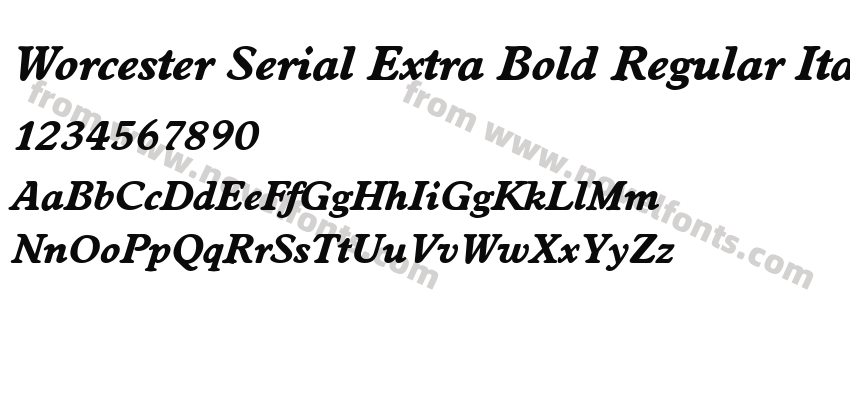 Worcester Serial Extra Bold Regular ItalicPreview