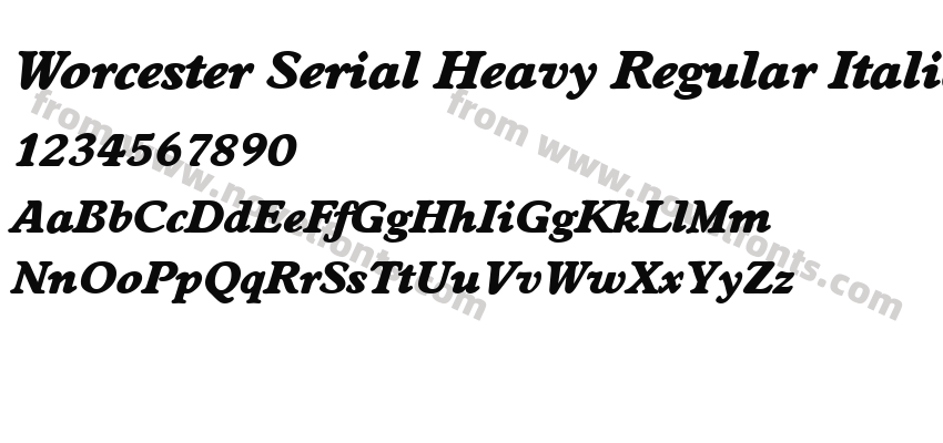 Worcester Serial Heavy Regular ItalicPreview