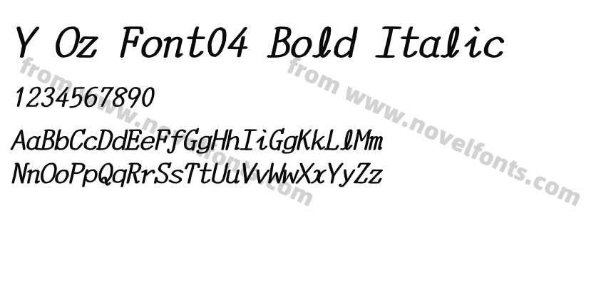 Y Oz Font04 Bold ItalicPreview