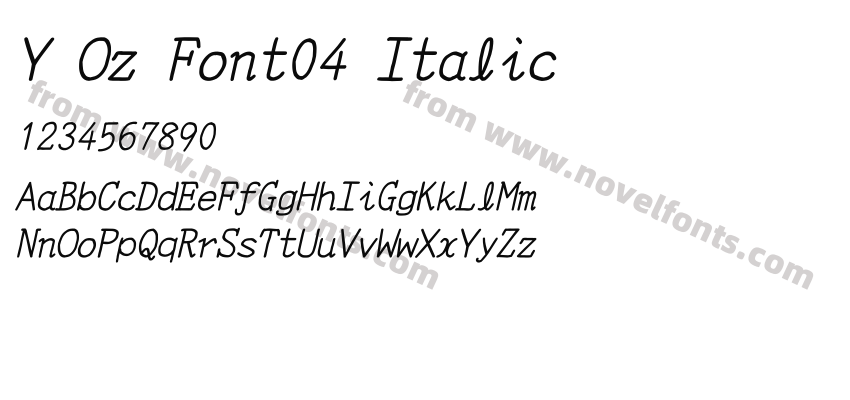 Y Oz Font04 ItalicPreview