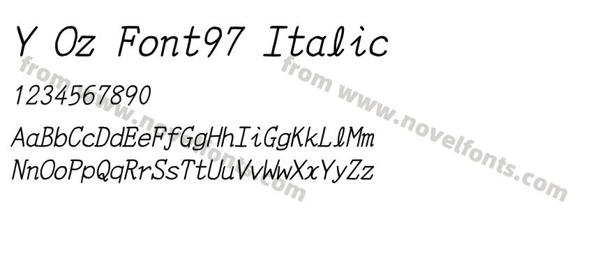 Y Oz Font97 ItalicPreview