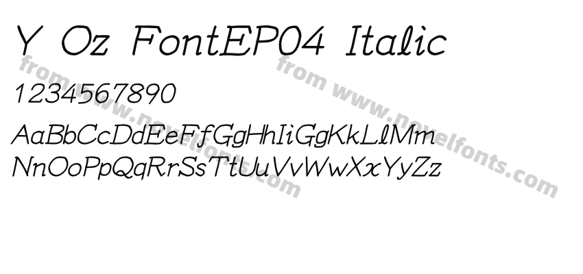 Y Oz FontEP04 ItalicPreview