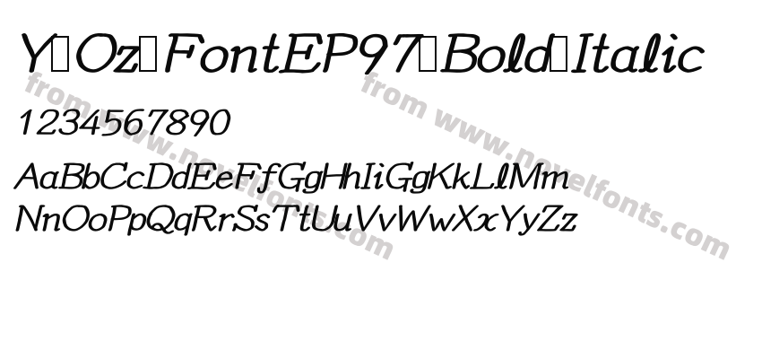 Y Oz FontEP97 Bold ItalicPreview