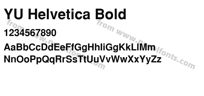 YU Helvetica BoldPreview