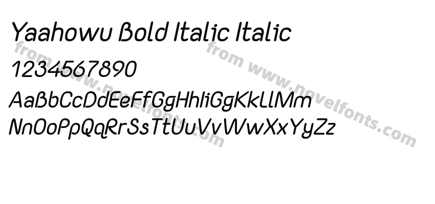 Yaahowu Bold Italic ItalicPreview