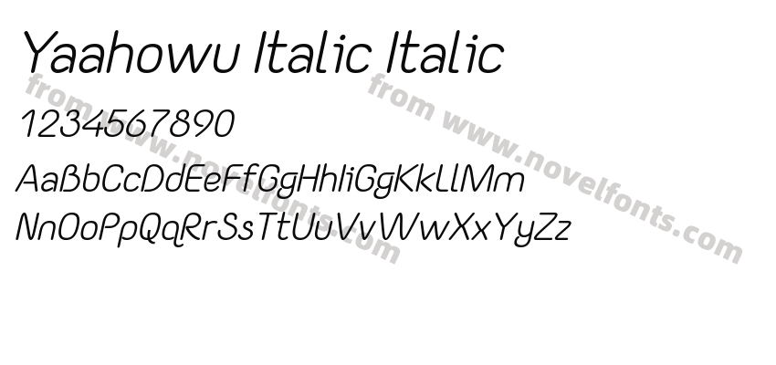 Yaahowu Italic ItalicPreview