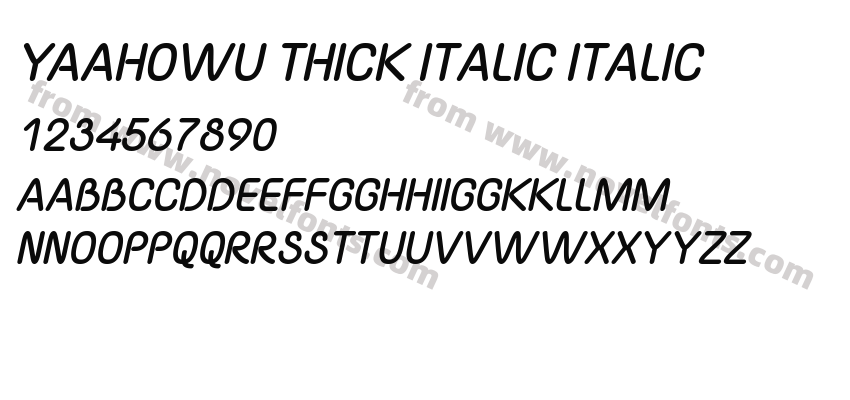 Yaahowu Thick Italic ItalicPreview