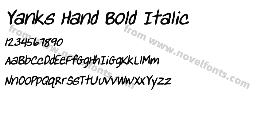 Yanks Hand Bold ItalicPreview