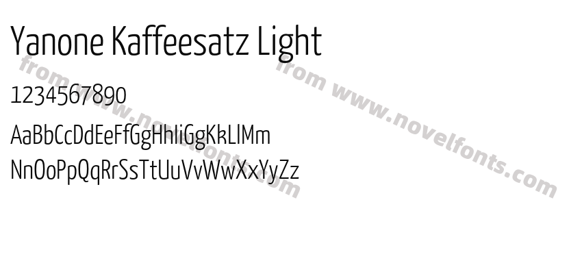 Yanone Kaffeesatz LightPreview