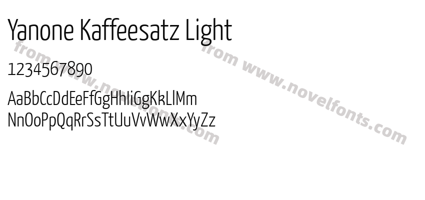 Yanone Kaffeesatz LightPreview