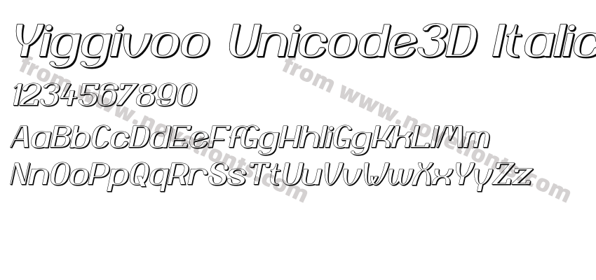 Yiggivoo Unicode3D ItalicPreview