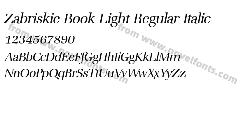 Zabriskie Book Light Regular ItalicPreview