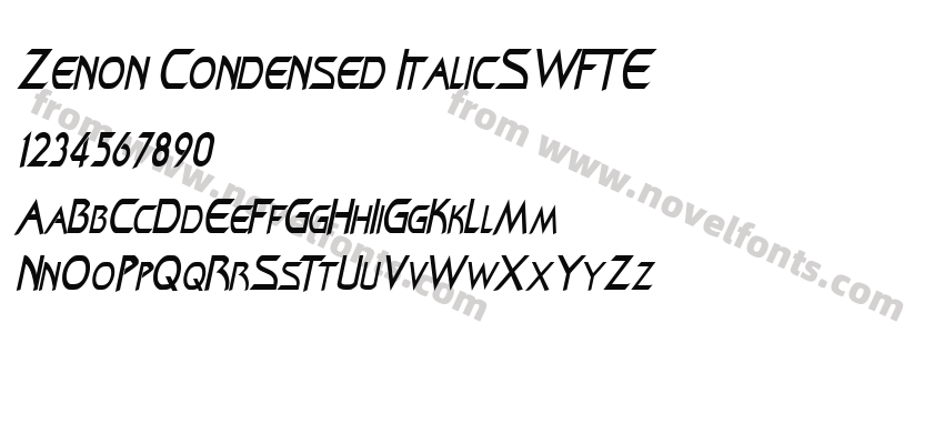 Zenon Condensed ItalicSWFTEPreview