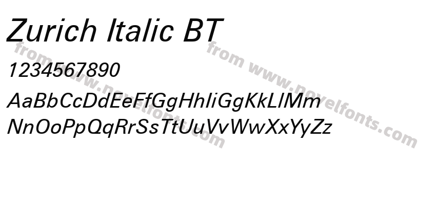 Zurich Italic BTPreview