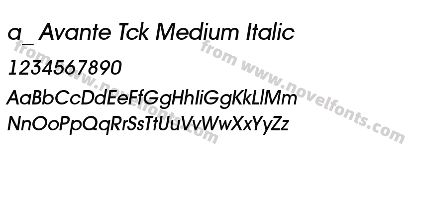 a_ Avante Tck Medium ItalicPreview