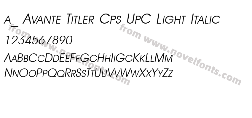 a_AvanteTitlerCpsUpC LightItalicPreview