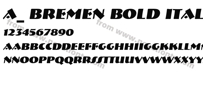 a_ Bremen Bold ItalicPreview